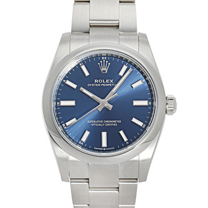 ロレックス ROLEX オイスターパーペチュアル 34 124200 ブライトブルー文字盤 新品 腕時計 男女兼用