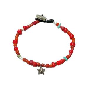 amp japan アンプジャパン　Beads Bracelet レッド サイズ:F