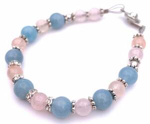  natural stone aquamarine &moruga Night. bracele 