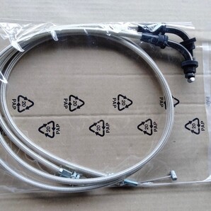 送料込み SUZUKI後期型 GS400 GS400E 30cm ロング アクセル ワイヤー ケーブル メツシュ GS400E2 E3 GS425 GS400L