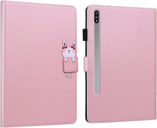 TEDTIKJT Samsung Galaxy Tab S9 2023 ケース 手型 兼用【全5色】 Galaxy Tab S9 FE SM-X510/SM-X516 ケース Galaxy Tab S9 fe (ピンク)