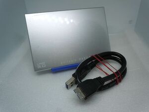 ◆夏の大感謝祭◆外付けポータブルHDD 500GB IODATA HDPC-UT500S USB 3.0対応 USBケーブル付属 使用-11418時間 使用感有