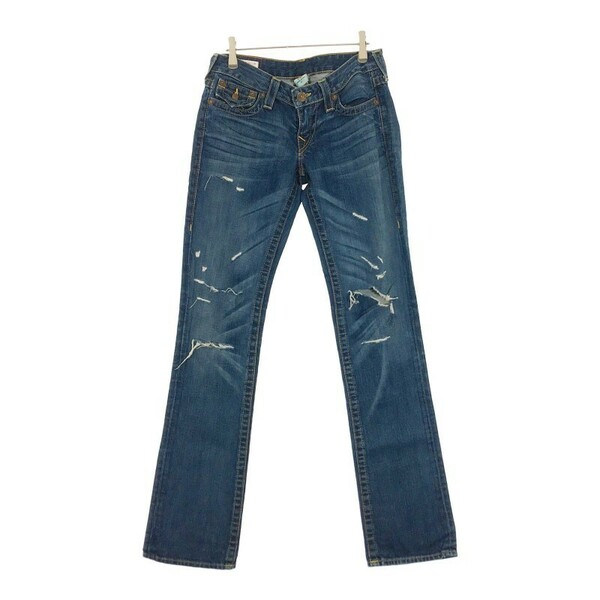 【28314】 TRUE RELIGION トゥルーレリジョン デニム ジーンズ ジーパン サイズ27 / 約M ブルー BILLY DARK HOLLOW 904/5000 レディース