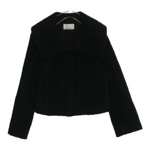 [28355] M-PremierBLACK M pull mie black jacket size 34 / approximately S black boa plain short outer simple lady's 