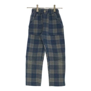 [28530] casual pants size 120 light blue design button check pattern good-looking dressing up simple warm Kids 