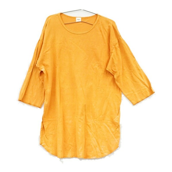 【25877】 BROWNY ブラウニー 長袖Tシャツ サイズL オレンジ カジュアルシャツ 丸ネック ビックシルエット シンプル ゆったり メンズ