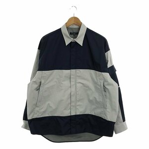 【美品】 COMME des GARCONS HOMME / コムデギャルソンオム | 2023AW | 異素材 ナイロン切替 比翼オーバー シャツ ジャケット