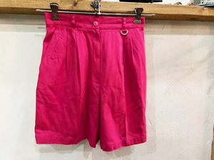 354*ChristianDiorSPORTS/ Christian Dior спорт двойной tuck высокий талия шорты пурпурный цвет женский L*