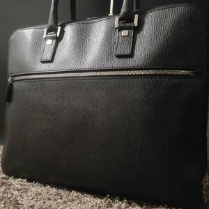 1 jpy ~[ present / ultimate beautiful goods ] Ferragamo Salvatore Ferragamo business bag men's hand handbag A4 PC document bag briefcase leather black 