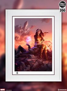  Marvel Comic X-Men Rogue &amp; Gambit Art Print By Sideshow Collectable (White Frame)