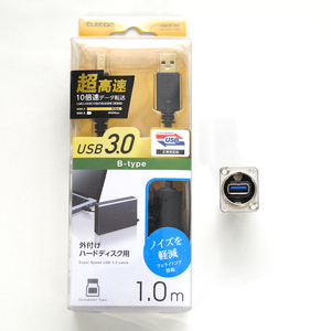 ＜ノイトリック NAUSB3 パネルマウント型USB3.0中継アダプター＞x1、＜エレコム USB3-BF10BK USB3.0ケーブル 1m＞x1 まとめて