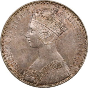 T404★ イギリス/銀貨 /1847年/ ヴィクトリア女王/直径約 39.1mm 重量約 28.2g
