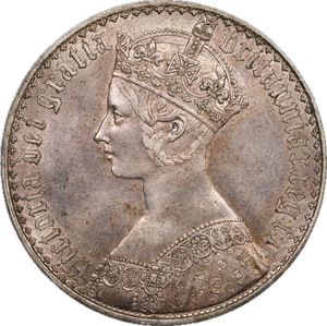 T378★ イギリス/銀貨 /1847年/ ヴィクトリア女王/直径約 39.06mm 重量約 28.2g
