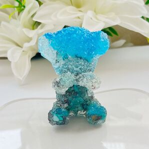かき氷 ブルーハワイ 願いを叶えるくま ターコイズ 12月誕生石 レジン 天然石 インテリア雑貨 幸運 夏 飾り 置き物 リビング