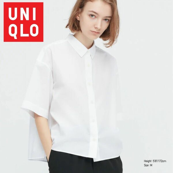 ユニクロ/コットンシャツ 5分袖 449019