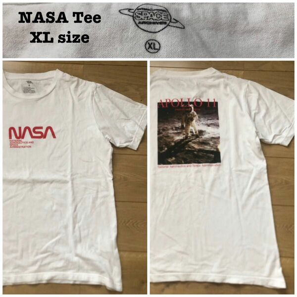 NASA Tシャツ　XL 白 半袖 Tシャツ TEE GRAPHIC APOLLO11 ナサ　アポロ11号 月　月面　