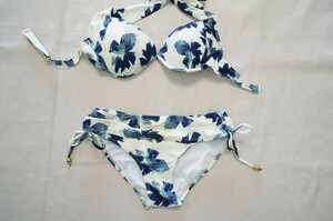 * Mill key white & floral print Rollei z bikini swimsuit / wire bikini / sport bikini swimsuit / cosplay swimsuit 