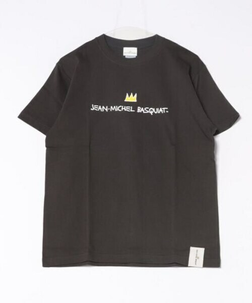 MO/ JEAN-MICHEL BASQUIAT (ジャン-ミシェル バスキア) Crown logo Tee Lサイズ スミ BQ-BQ2316