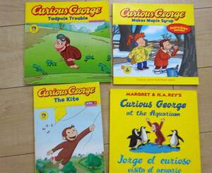 o... George английский язык книга с картинками Curious George 4 шт. комплект 