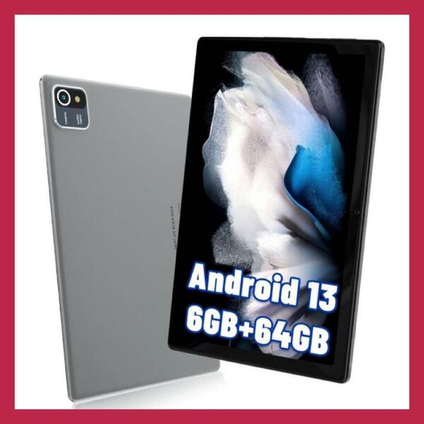 Android13 6GB+64GB 5000mAh 10インチ タブレット wi-fi 6モデル 1280*800IPS画面 GMS認証 4コアCPU