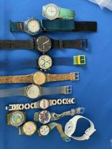 Swatch クォーツレディースメンズ腕時計8点本体のみ4点12点まとめジャンク品管理番号7-A87