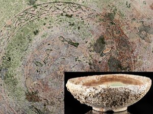 【琴》送料無料 ローマ古陶磁 11～12世紀 ビザンチン期 鉢 幅25.5cm WK182