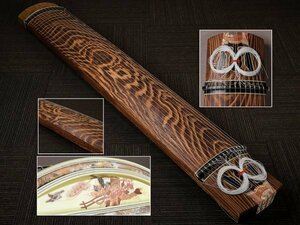 [ koto } free shipping era traditional Japanese musical instrument . Japanese cedar carving koto KV443*