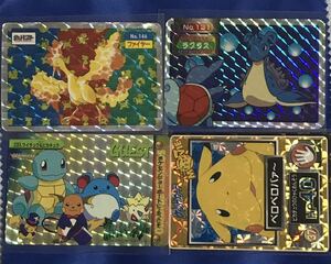 ポケモン　カードダス　トップサン　ゲットカード　ファイヤー　ラプラス　ライチュウ＆ピカチュウ　ベロベロバァ〜　キラカード　ポケカ