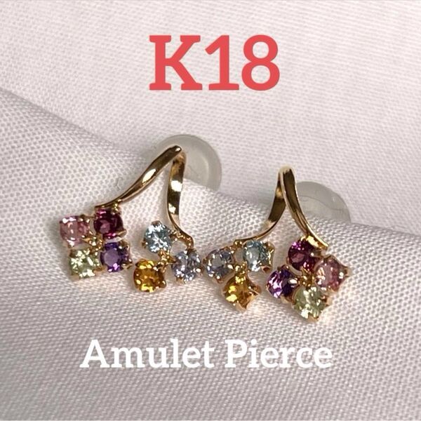 新品 k18 アミュレット 御守り ピアス 18金