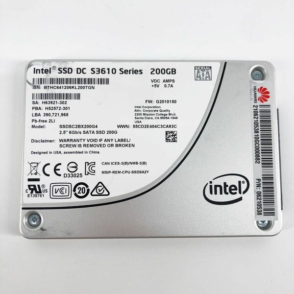 Intel SATA SSD SSDSC2BX200G4 S3610 200GB
