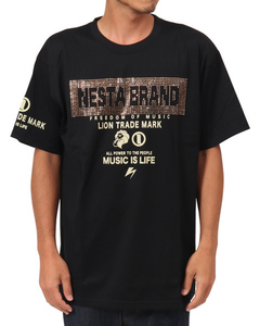 NESTA BRAND ネスタブランド 182NB1027 吸水速乾 ベーシック ラインストーン ロゴ 半袖Ｔシャツ ブラック M 新品