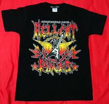 《未使用》【HELL CAT PUNKS ギター Tシャツ】ヘルキャットパンクス 有刺鉄線 PUNK ROCK パンク ロック 音楽 楽器 V型 翼 羽 ピープス_画像2