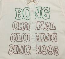 B.O.N.G // ロゴプリント 刺繍 半袖 ボタンダウンシャツ (ライトイエロー系) サイズ M_画像5