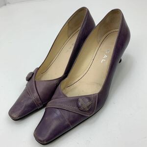 ■リーガル REGAL 紫 パープル レザーパンプス 靴 ヒール 24cm レディース■A1