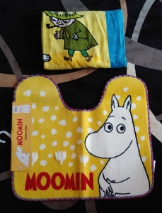  последний! новый товар (* бумага бирка . зажим порванный включая есть ) Moomin туалет коврик & новый товар * есть перевод Moomin. компания .. большой полотенце 1 листов 