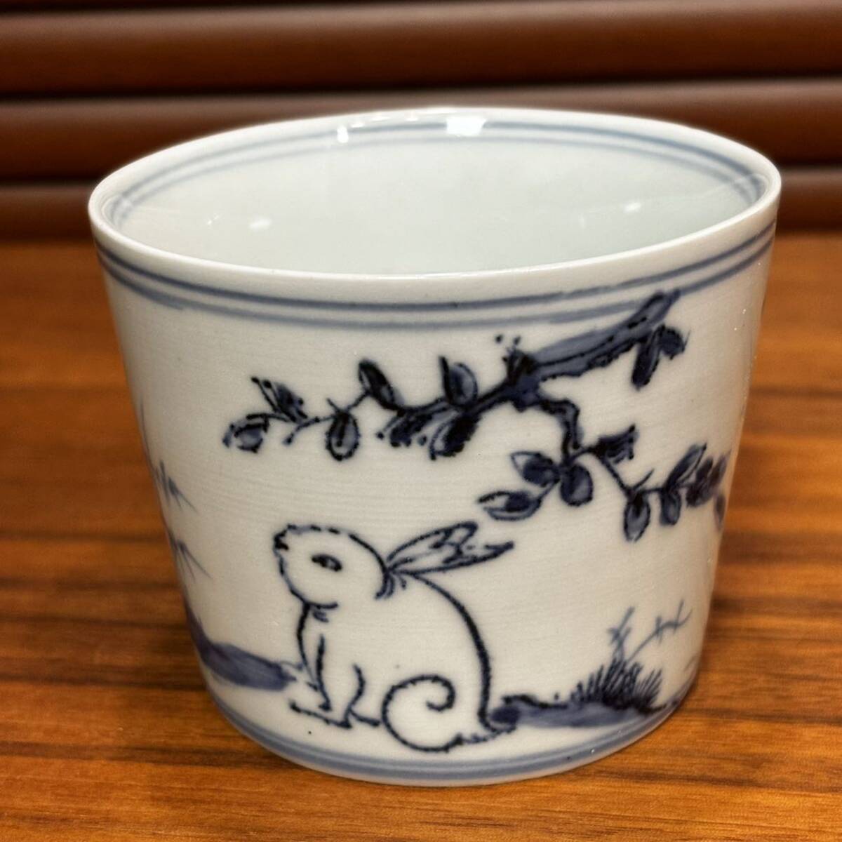 714 古伊万里 色絵 蕎麦猪口 そば猪口 兎 ウサギ うさぎ 江戸ー 714 古伊万里 色絵 蕎麦猪口 そば猪口 兎 ウサギ うさぎ 江戸ー