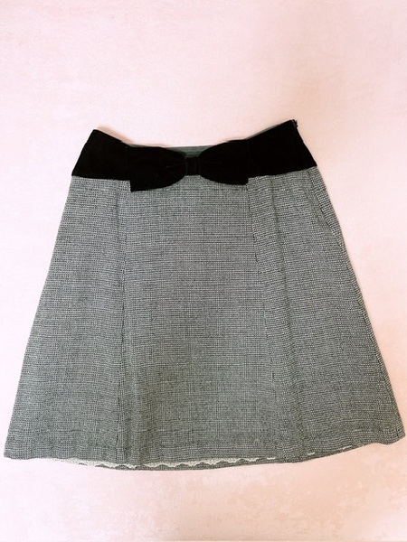 ☆美品☆Deuxロイスクレヨンベロアリボンウエスト膝丈スカート