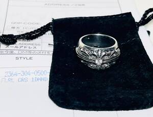 インボイス原本付属 クロムハーツ フローラルクロスリング 純正1ダイヤ CHROME HEARTS