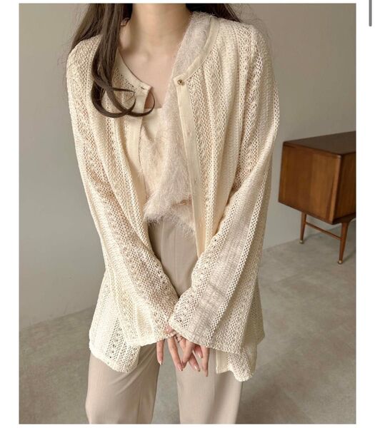 Alumu.【エルム】lace jacquard shirt