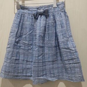 Prime Patternの青系チェックスカート 夏
