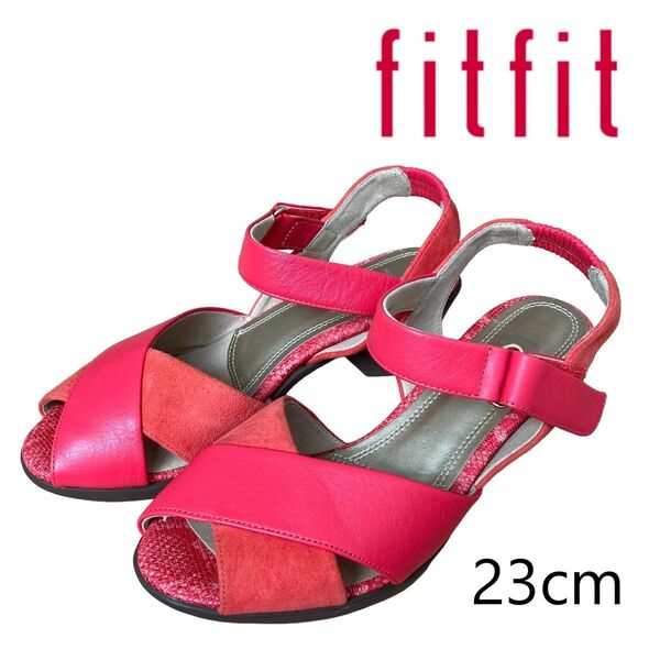 ★ fitfit フィットフィット レディース セパレートヒールクロス サンダル 23cm 外反母趾 コンフォート
