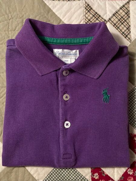 キッズ Polo Ralph Lauren 半袖パフスリーブポロシャツ 24M パープル