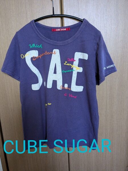 CUBE SUGAR ビンテージ風半袖Tシャツ