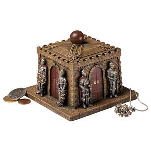城を守護する騎士の小物入れ・小箱　中世ヨーロッパ中世騎士キャッスルボックス洋風インテリア置物西洋装飾飾りホームデコオブジェ雑貨小物