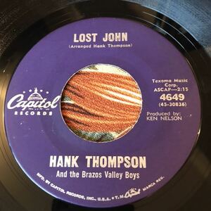 Hank Thompson And The Brazos Valley Boys 1961 US Original 7inch Lost John Western Swing ロカビリー
