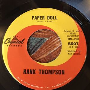 Hank Thompson 1965 US Original Paper Doll / You Always Hurt The One You Love Western Swing