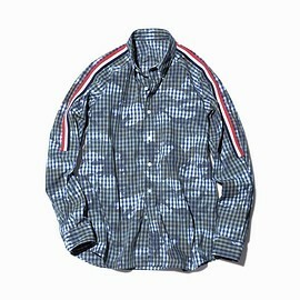 新品試着　完売品　CAMOUFLAGE OVER PRINT TAPE LINE RAGLAN B.D SHIRT/ FCRBブリストル soph uniform experiment ソフネットNavyサイズM