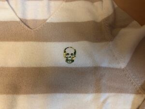  domestic . goods S size pe rough .nepellat-finet camouflage Skull pattern Mali fana cashmere border knitted V neck 