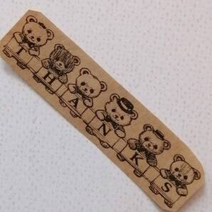 282 並んだ テディベア thanks 飾り線 はんこ ハンコ ヴィンテージ スタンプ ゴム印 ラバースタンプ くま クマ 熊 サンキューカード レトロ