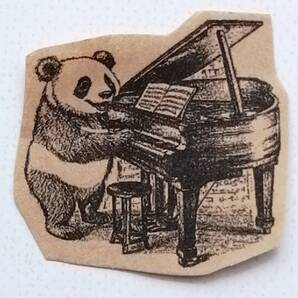 402 パンダ ピアノ ハンコ ヴィンテージ アンティーク スタンプ ゴム印 ラバースタンプ レトロ 音楽 音楽教室 ピアノ教室 パンダグッズ